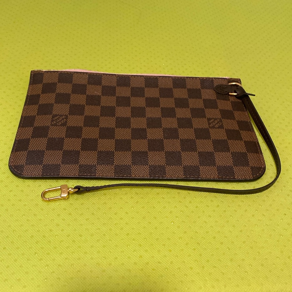Luis Vuitton Authentic Damier Ebene Neverfull MM GM Pochette Rose Ballerine!